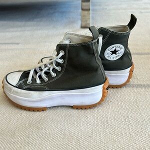 Converse All Start Platform Dark Green Shoes